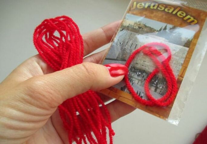 red thread from Israel as an amulet for good luck