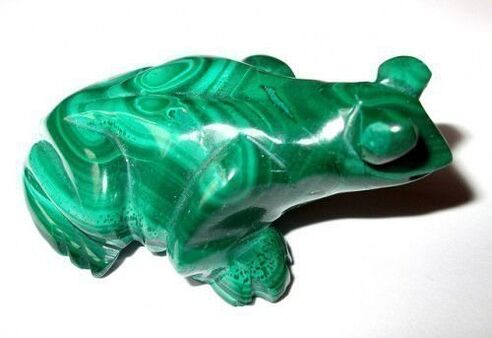 green malachite frog in the form of an amulet of good luck
